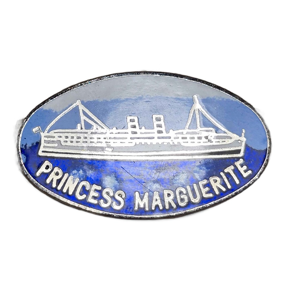 Princess Marguerite Steamship Oval Metal Lapel Vest Hat Pin J35
